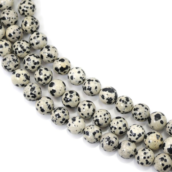 Perla Rotonda Diaspro Dalmata 8mm | Fornitore Gioielli