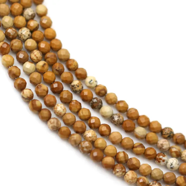 Facettierte Runde Perle Jaspis 2mm | Großhändler Natürliche Steine