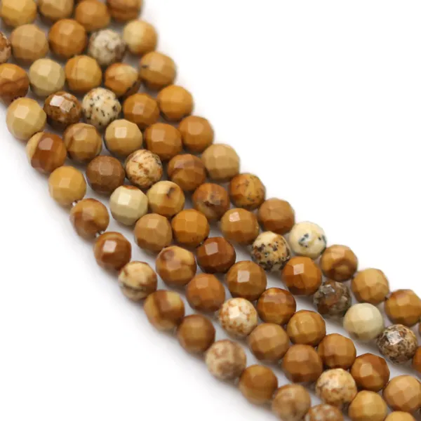 Perla Jaspe Paisaje Facetada 4mm | Proveedor de Joyas