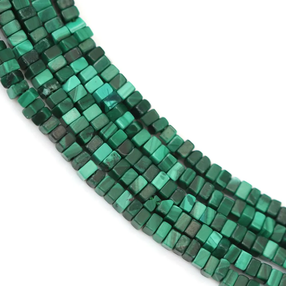 Perla de Malaquita quadrada 1mm | Pedra Natural Verde