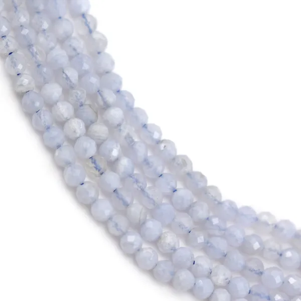 Faceted round Chalcedony 3mm x 39cm