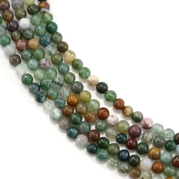 Perle aus Indischem Achat 2mm | Mehrfarbiger Naturstein