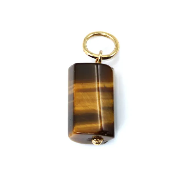 Pendente Occhio di Tigre Barocco – Pietra Naturale & Anello Gold Filled 14K