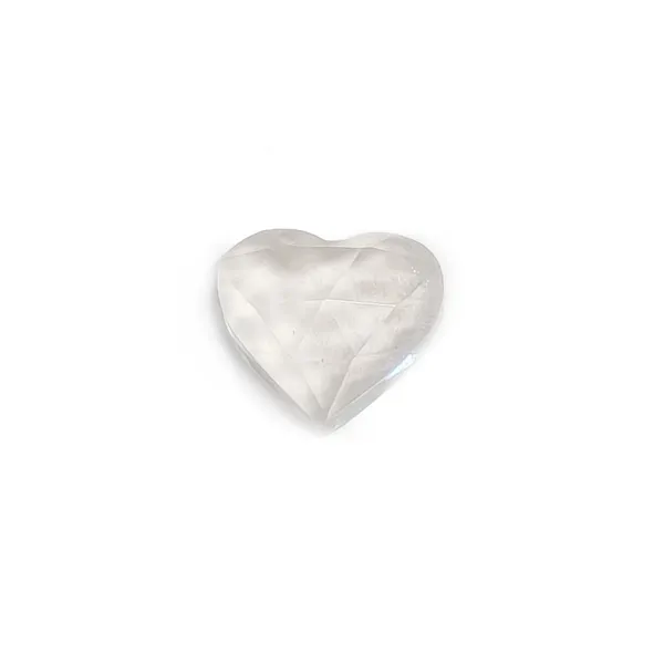 Cabujón Cristal de Roca Corazón Facetado 9x10mm – Piedra Natural