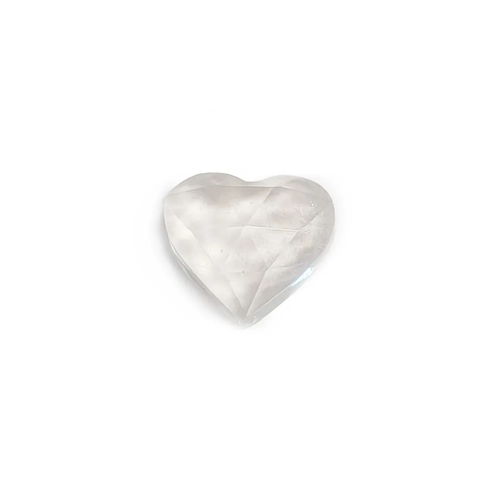 Cabochon Bergkristall Herz Facettiert 9x10mm – Naturstein