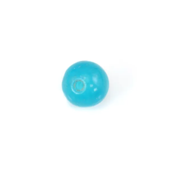 Perlas de Amazonita de Perú Tratada 5mm – Redondas Semi-Perforadas x4