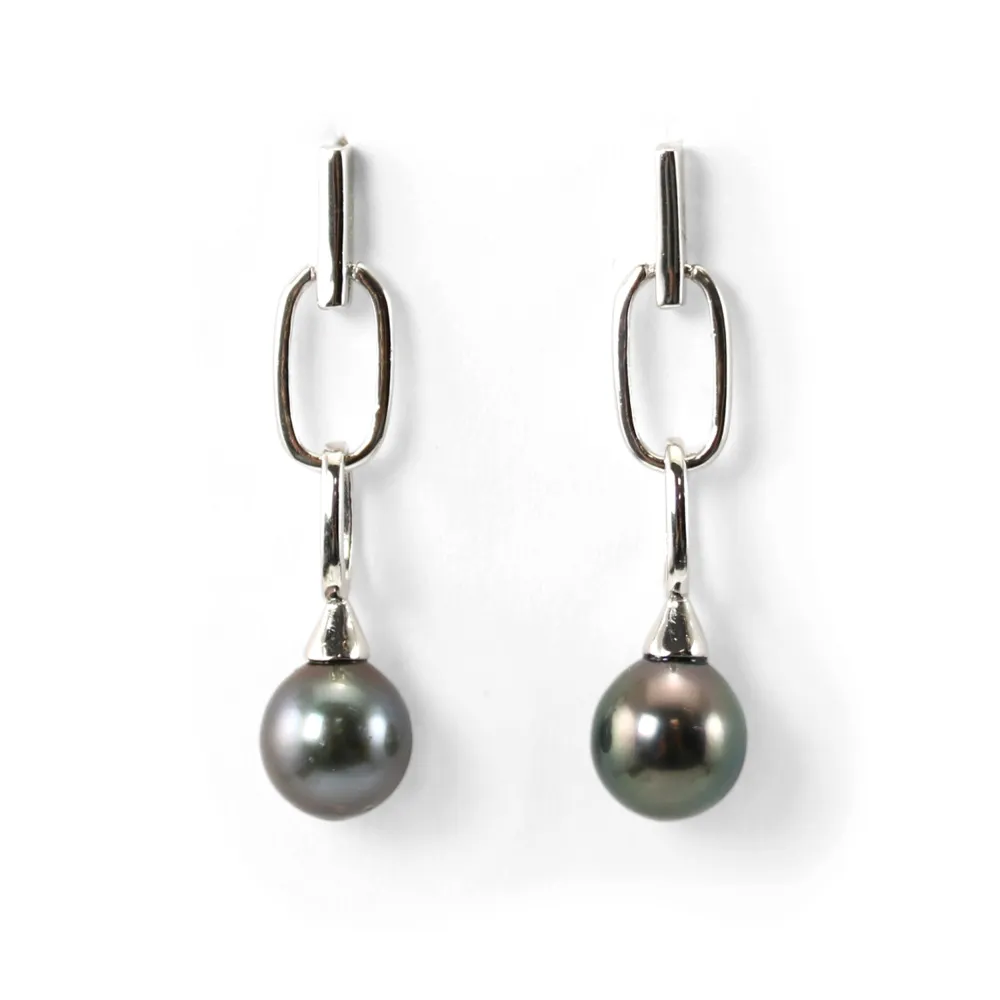 Earring starling silver 925 tahiti cultured pearl  x 2pcs