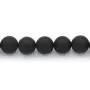 Matte black onyx round beads 12mm