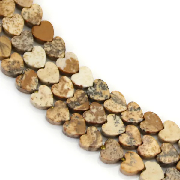 Jaspe Paysage coeur 4mm x 38cm