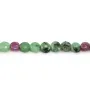 Faceted Flat Round Bead Ruby Zoisite 4mm | Natural Stone