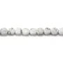 Perla Rotonda Piatta Sfaccettata Howlite 4mm | Pietra Naturale Bianca