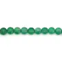 Perla Redonda Plana Facetada Ágata Verde 4mm | Pedra Natural