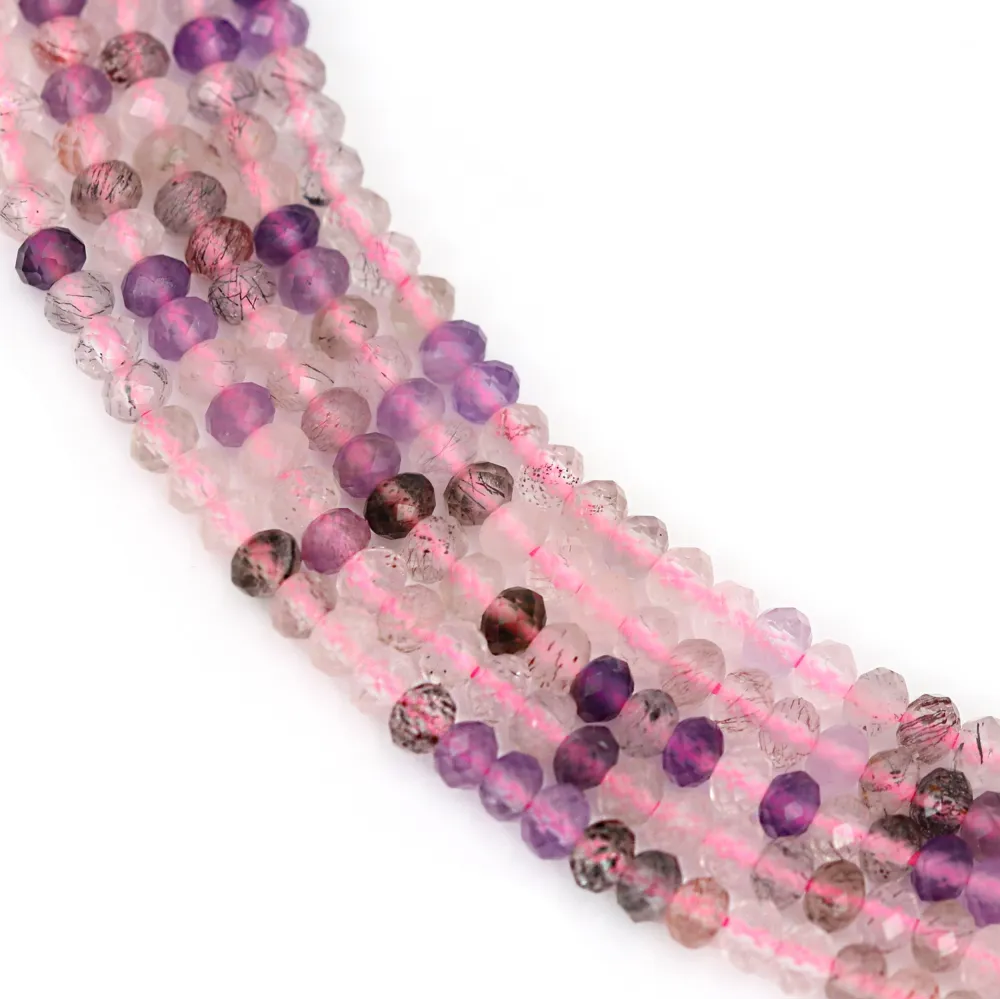 Perle Rondelle Facettée 2x3mm Super Seven | Schmucklieferant