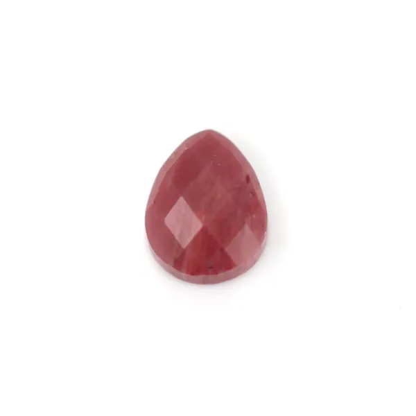 Cabujón Gota Facetada Rodonita 8x10mm | Piedra Rosa Natural
