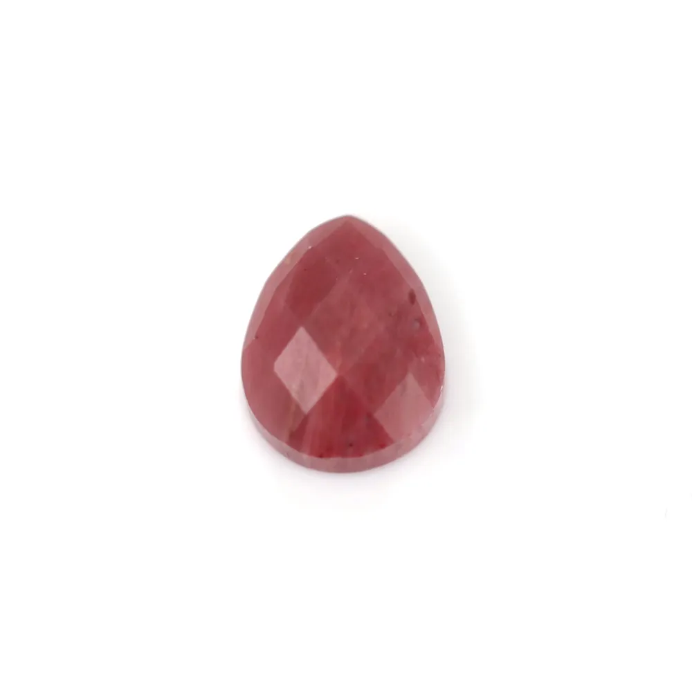 Facettierter Tropfen-Cabochon Rhodonit 8x10mm | Natürlicher Rosa Stein