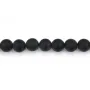 Perle Naturstein Matt Schwarzer Onyx 16mm | Großhandel