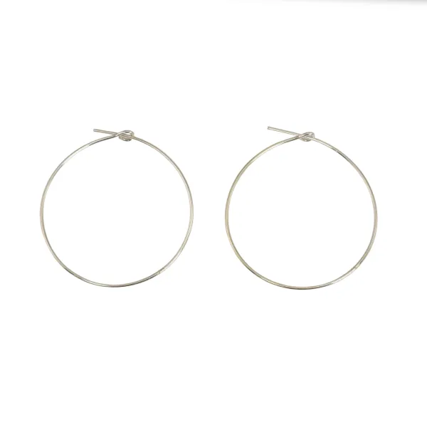 925 silver creole, in round shape, measuring 30mm in diameter x 2pcs