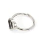 Bague ajustable para cabujón corazón - Acabado Plateado - Anillo DIY