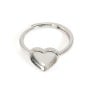 Bague ajustable para cabujón corazón - Acabado Plateado - Anillo DIY