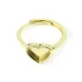 Verstellbarer Ring für Cabochon Herz 9x10mm - Gold finish x 1Stk