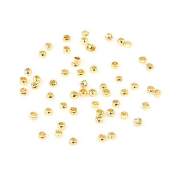 Contas de Esmagar dourado 1.5mm - Contas Acabamento Joias - Acessório Latão