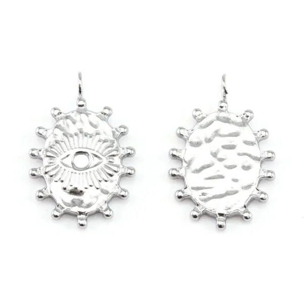 Pendant Oval Protective Eye | Stainless Steel 304 | Costume Jewelry