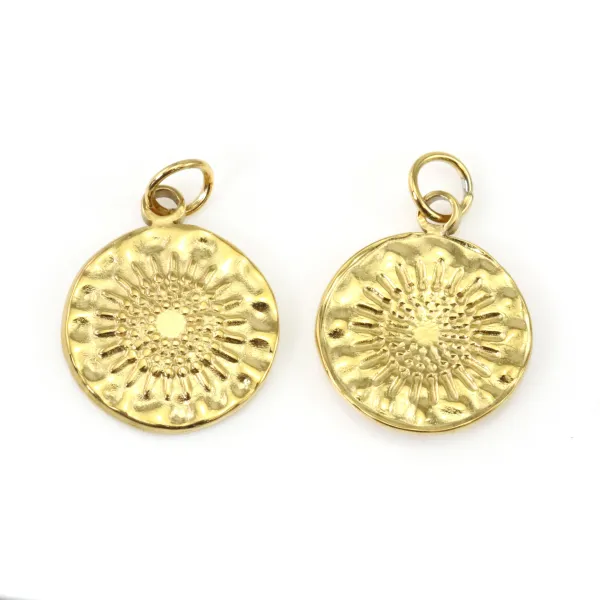 Médaillon Sun Pattern Gold | Stainless Steel 304 | Jewelry Supplier