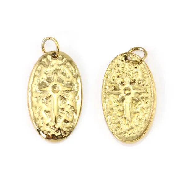 Oval Star Pendant Gold | Stainless Steel 304 | Fashion Jewelry