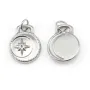 Breloque Pendentif médaillon lune et étoile 12x15mm - Acier Inox 304 x 1pc
