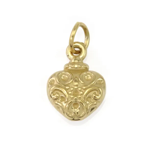 Pendente Cuore Fiore Dorato | Acciaio Inox | Fornitore Gioielli