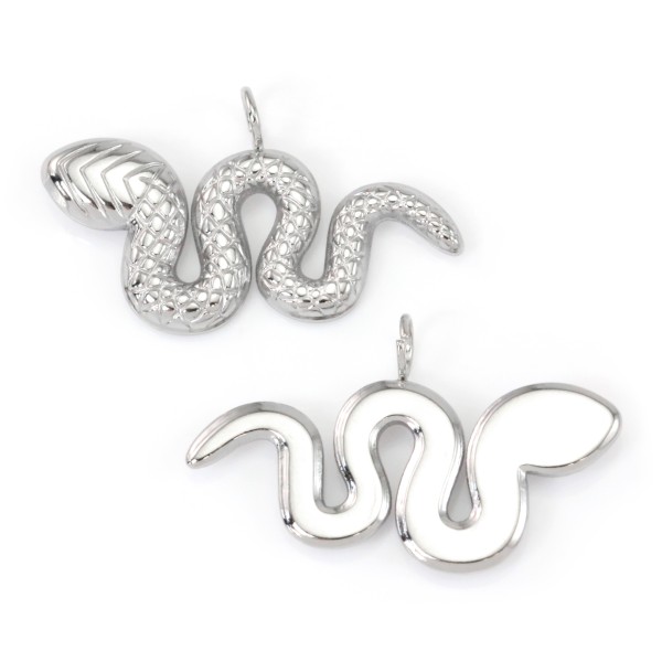 Serpente Inciso Acciaio Inox | Ciondolo Fantasia | Fornitore Gioielli