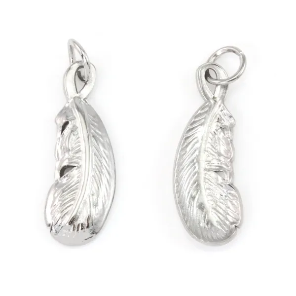 Pendant Stainless Steel 304 | Feather Pattern | Jewelry Supplier