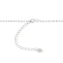 Chain in 925 silver rhodium, oval mesh, for half-drilled pearl x 45cm