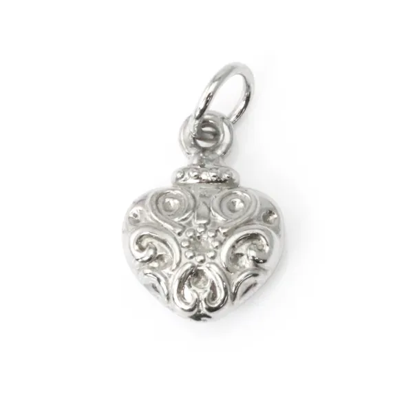 Breloque Cuore Fiorito | Acciaio Inox 304 | Pendente Gioielli