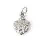 Breloque Pendentif coeur fleuri 9x12mm - Acier Inox 304 x 1pc