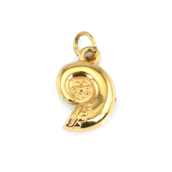 Pendent Snail Shell 10x15mm | 304 Gold Stainless Steel