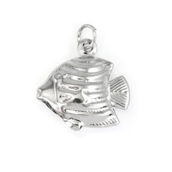 Pendentif poisson 17x17mm - Acier Inox 304 x 1pc