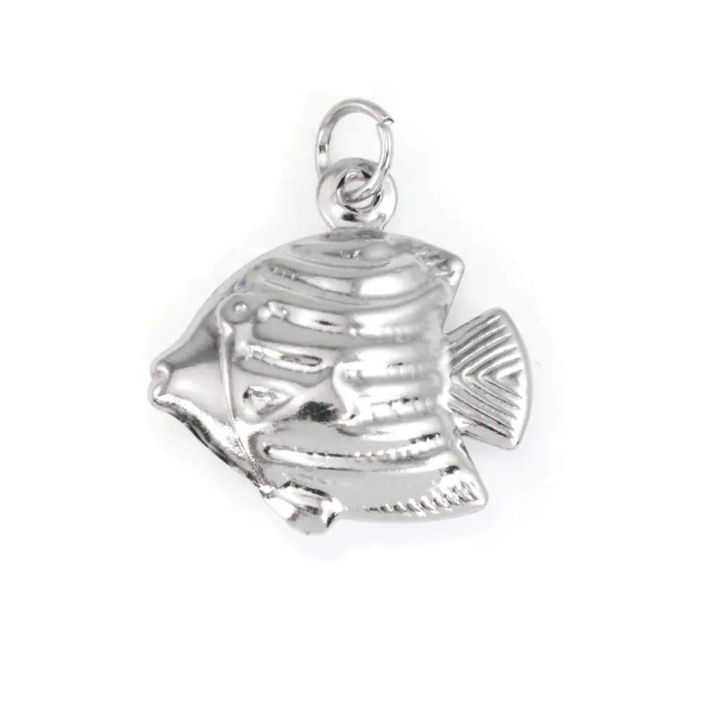 Pendentif Breloque POISSON En Argent Sterling 925 - Petit Bijou Minimaliste, Poids Min. 1,25g