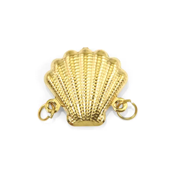 Intercalador Concha 15x16mm | Acero Inoxidable Dorado 304