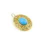 Pendentif ovale stylisé pour cabochon 6x8mm - Acier Inox 304 doré x 1pc