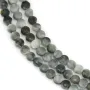 Round Flat Faceted Eagle Eye Bead 4mm | Jewelry Component on Wire
