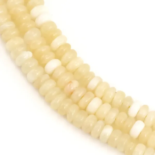 Jade jaune rondelle - Heishi - 2x4mm x 39cm