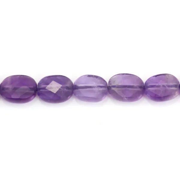 Faceted oval amethyst 6x8mm x 39cm