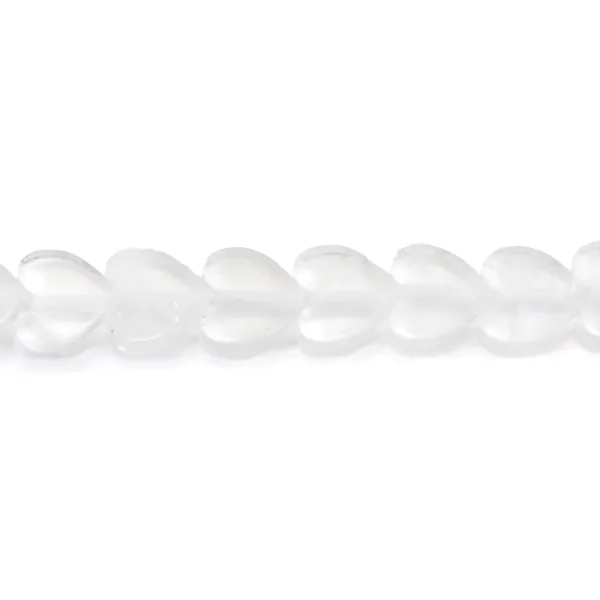 Cristal de rocha coração 6mm x 39cm
