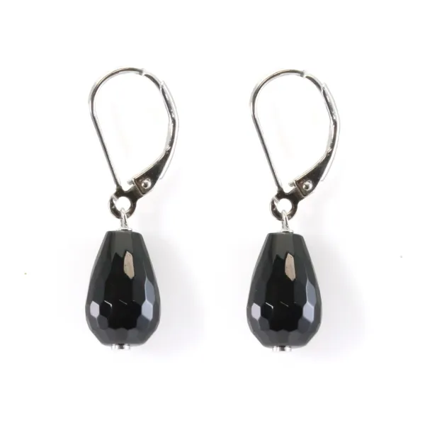 Pendientes : onyx drop silver 925 sleeper- Achat / vente pas cher