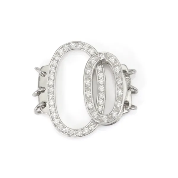 Fecho de Pressão Oval 3 Filas | Prata Ródio & Zircônio