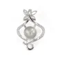 Bail Gota Folhas Prata 925 | Para Pérola Semi-Perfurada