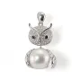 Bail Coruja Prata 925 | Para Pérola Semi-Perfurada