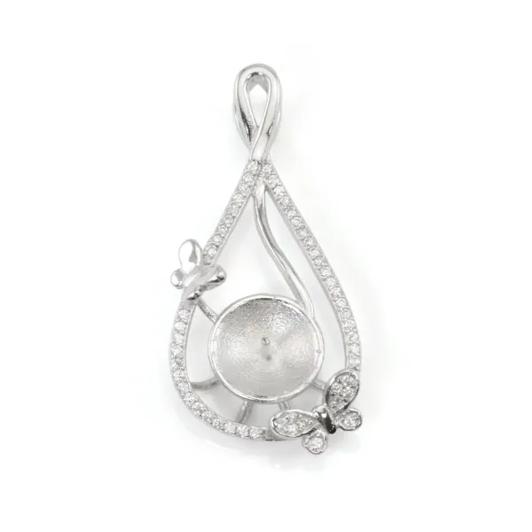 Bail Butterfly Drop Silver 925 | For Half-Drilled Pearl