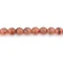 Rhodochrosit rund auf Draht 5-6mm x 40cm - Rhodochrosit